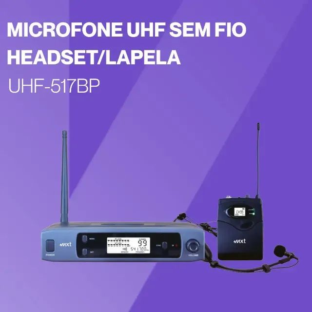 MICROFONE HEADSET/LAPELA MXT 70MHZ UHF-517BPD