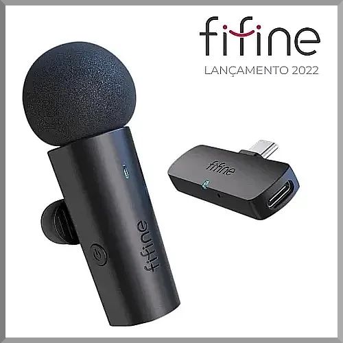 Microfone de Lapela Sem Fio Fifine M6 para Celular Android 2.4g Lacrado - Foto 2