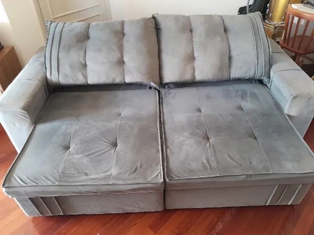 Sofá 4 lugares reclinável e retrátil 2.20m usado - Foto 4