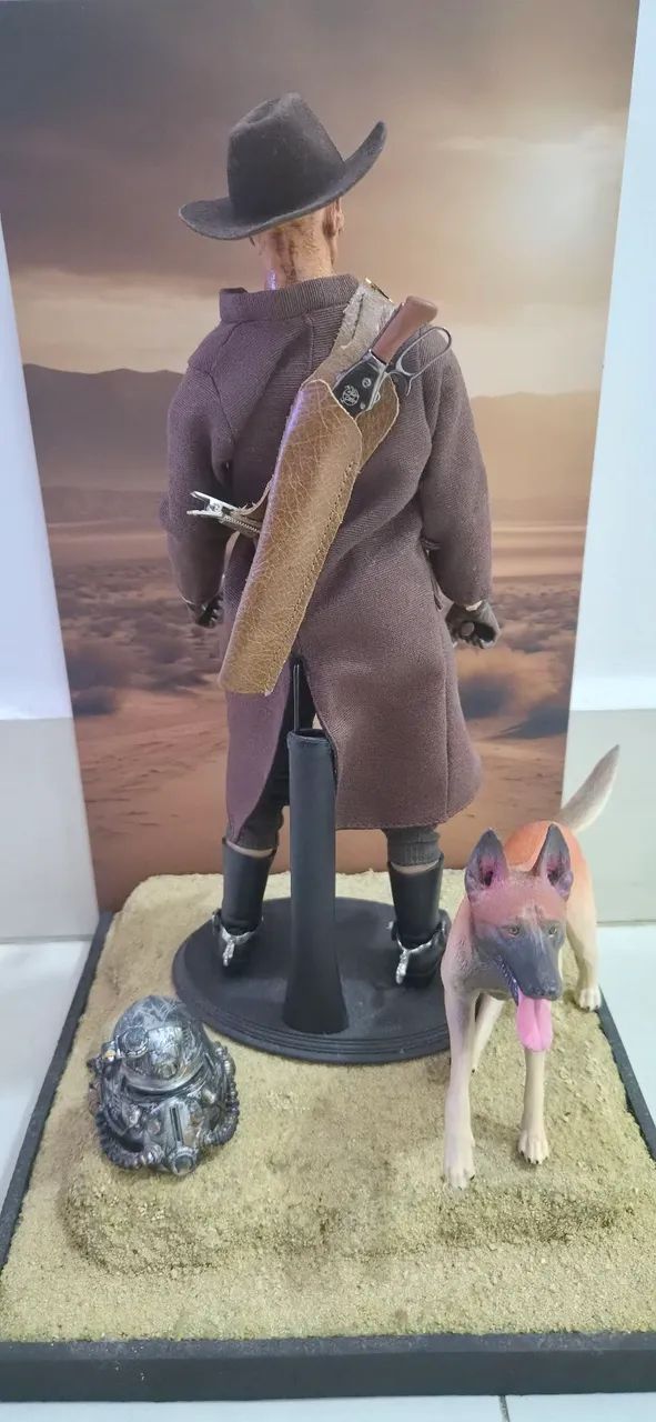 Ghoul fallout custom com diorama e cachorro, tipo hot toys, sideshow, Marvel,  - Foto 5