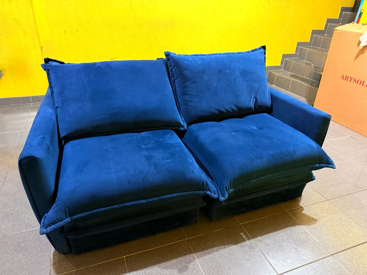 Sofá Retrátil 1,70  Novo 1.500 / Apartamento Azul 497278575707443204
