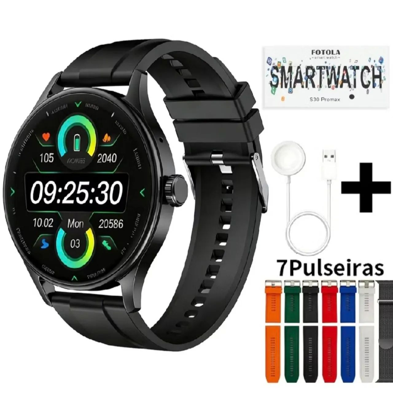 ? Smartwatch S30 Pro Max + 7 Pulseiras - R$ 120 - Foto 2