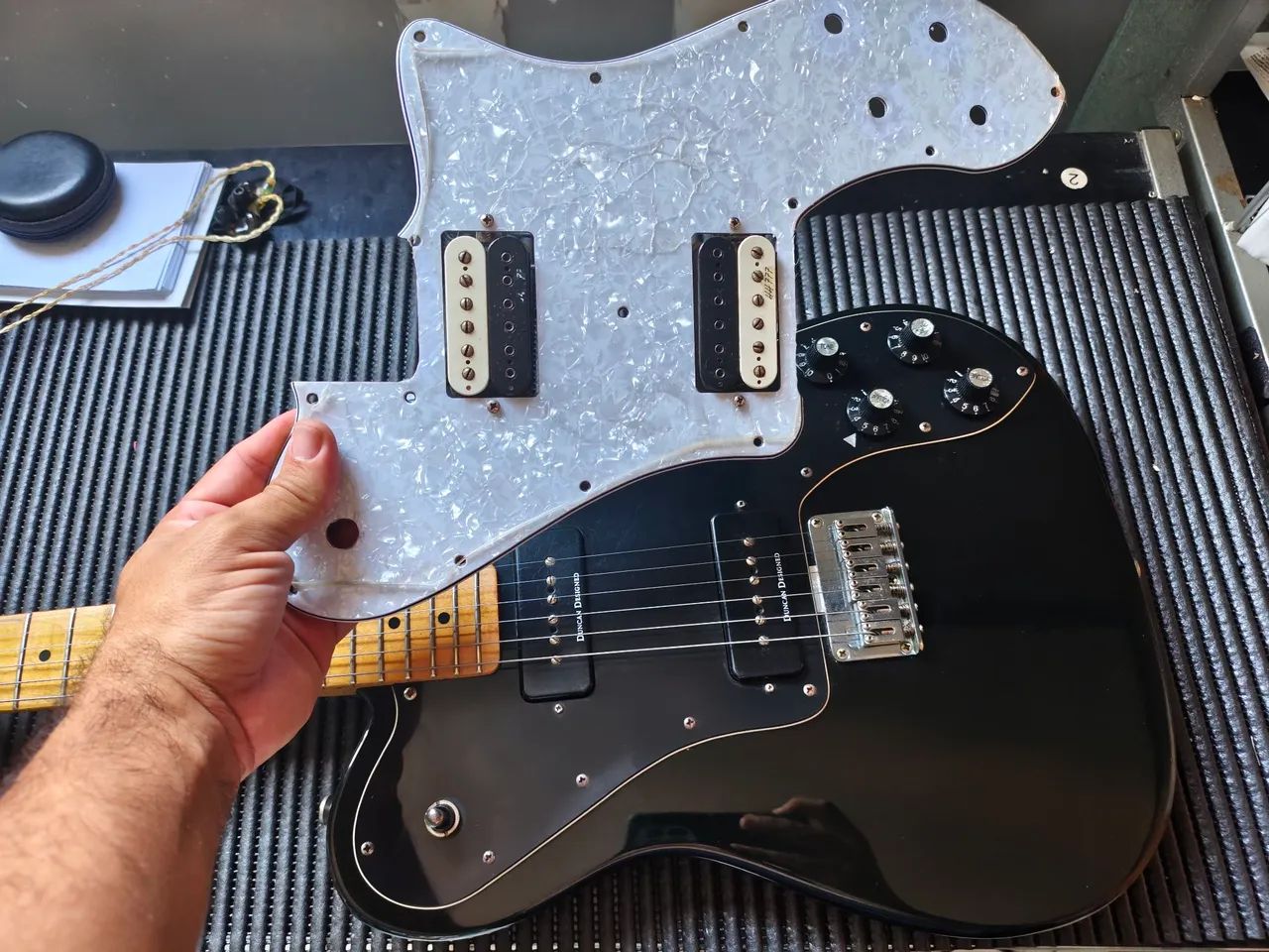 Telecaster Squier Custom+ Escudo perolado com malagoli  - Foto 4
