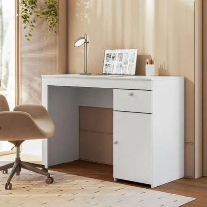 Escrivaninha Home Office Notebook Branco Iris <br>