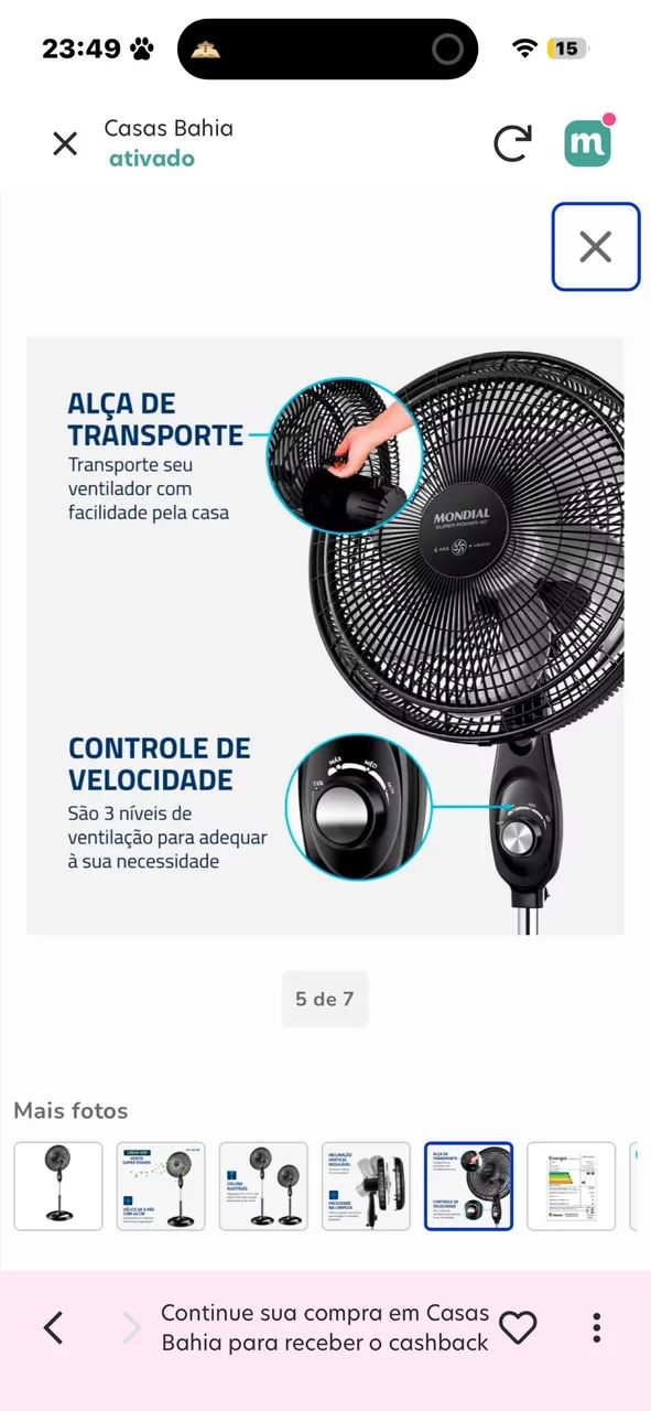 Ventilador Mondial 40cm - Foto 3