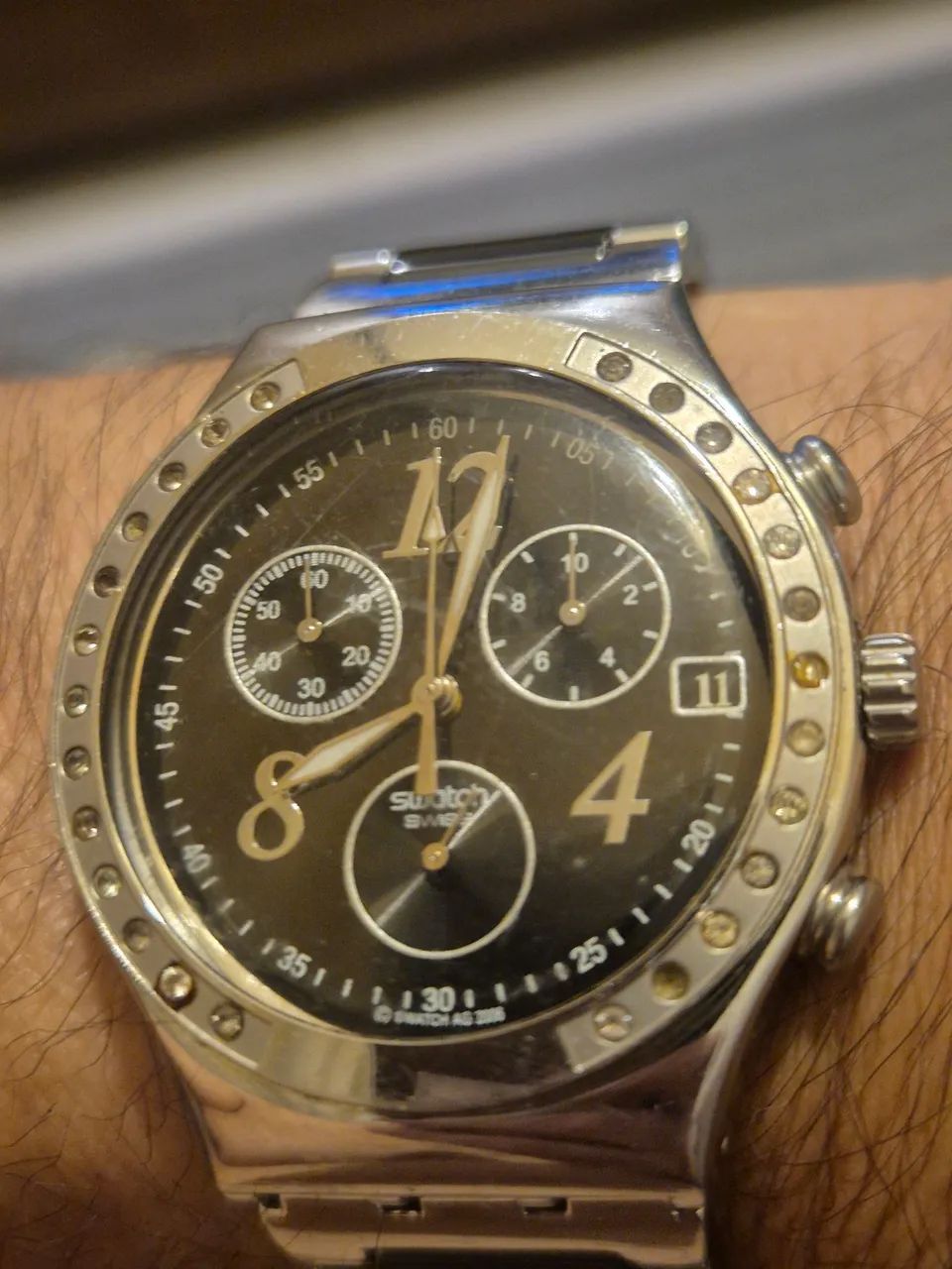 Relógio SWATCH IRONY  DREAMNIGHT  YCS485GC   CRONÓGEAFO  -   FUNCIONANDO PERFEITAMENTE - Foto 2