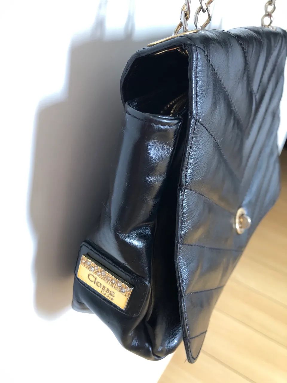 Bolsa preta couro - Foto 4
