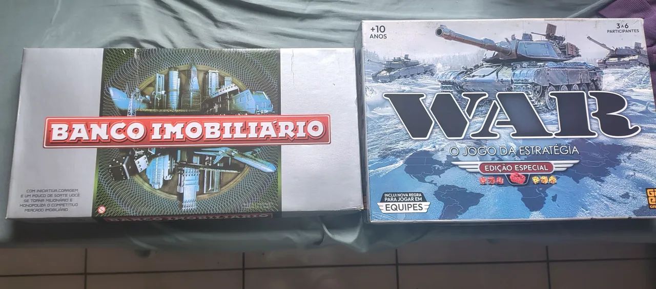 Jogo de tabuleiro WAR + Banco Imobiliário 