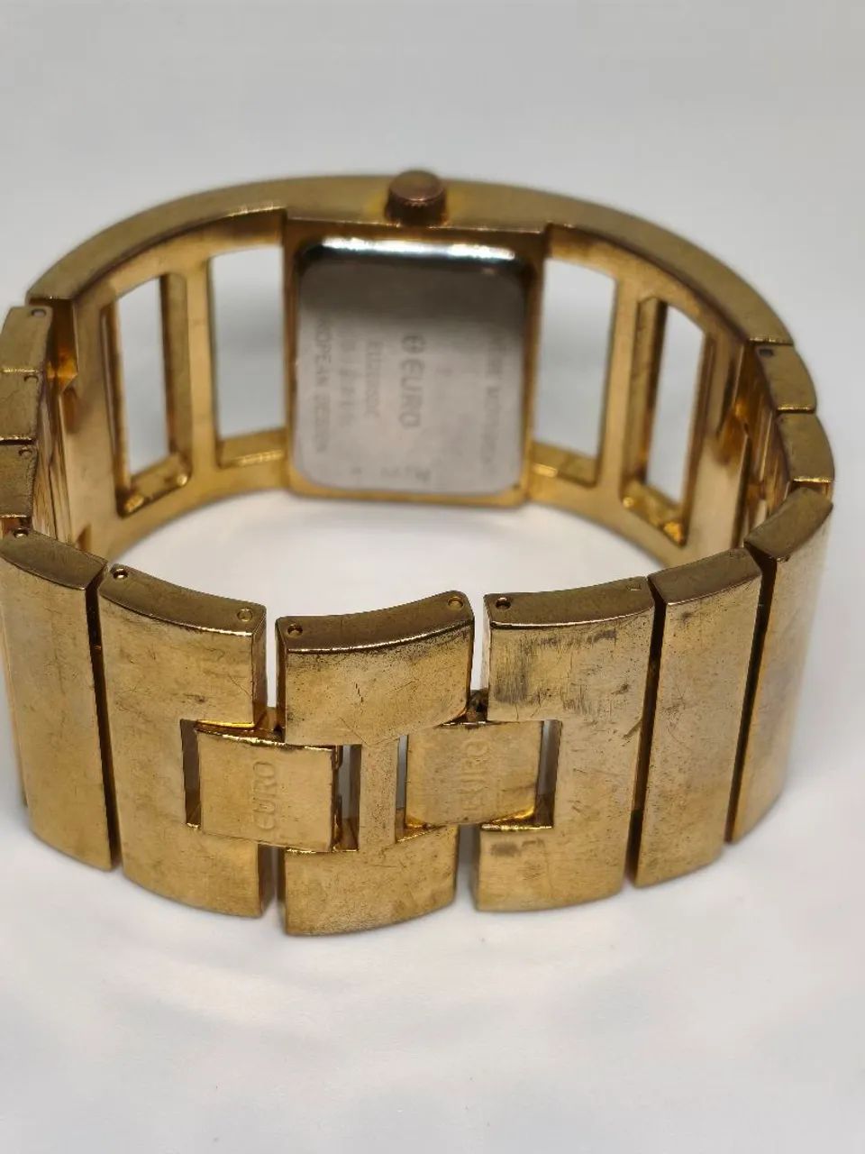 RELÓGIO EURO FEMININO BRACELETE DOURADO RETANGULAR 17CM EU2035 ORIGINAL - Foto 5