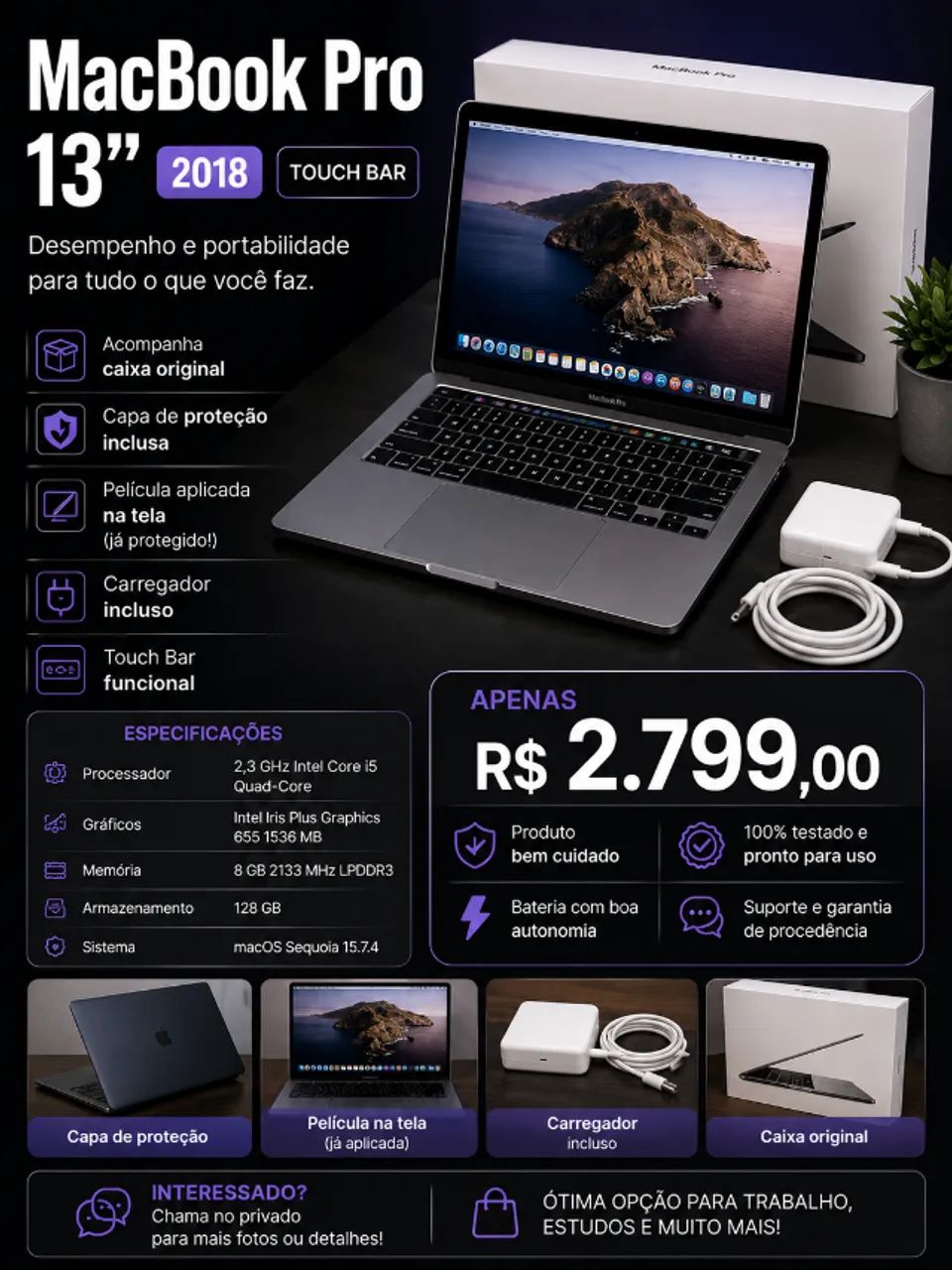 MacBook Pro 2018 Inch 13 - Notebooks - Guaratuba 1503195709 | OLX