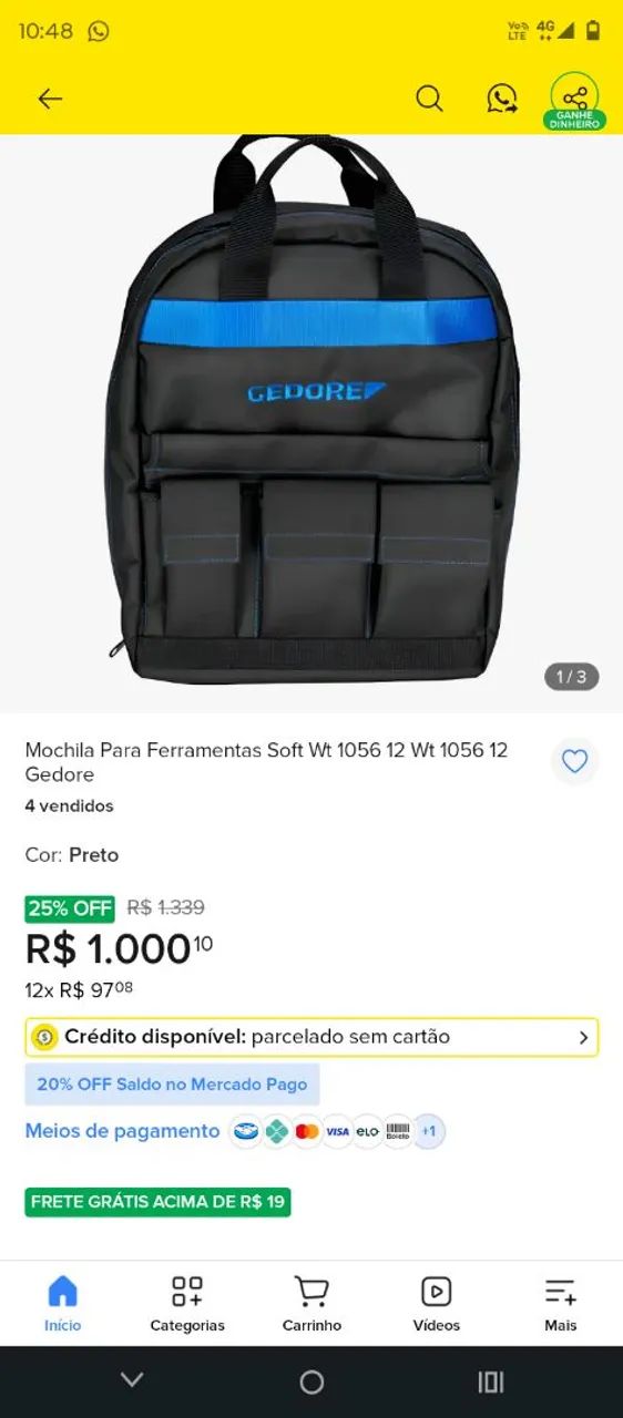 Mochila GEDORE ferramentas  - Foto 3