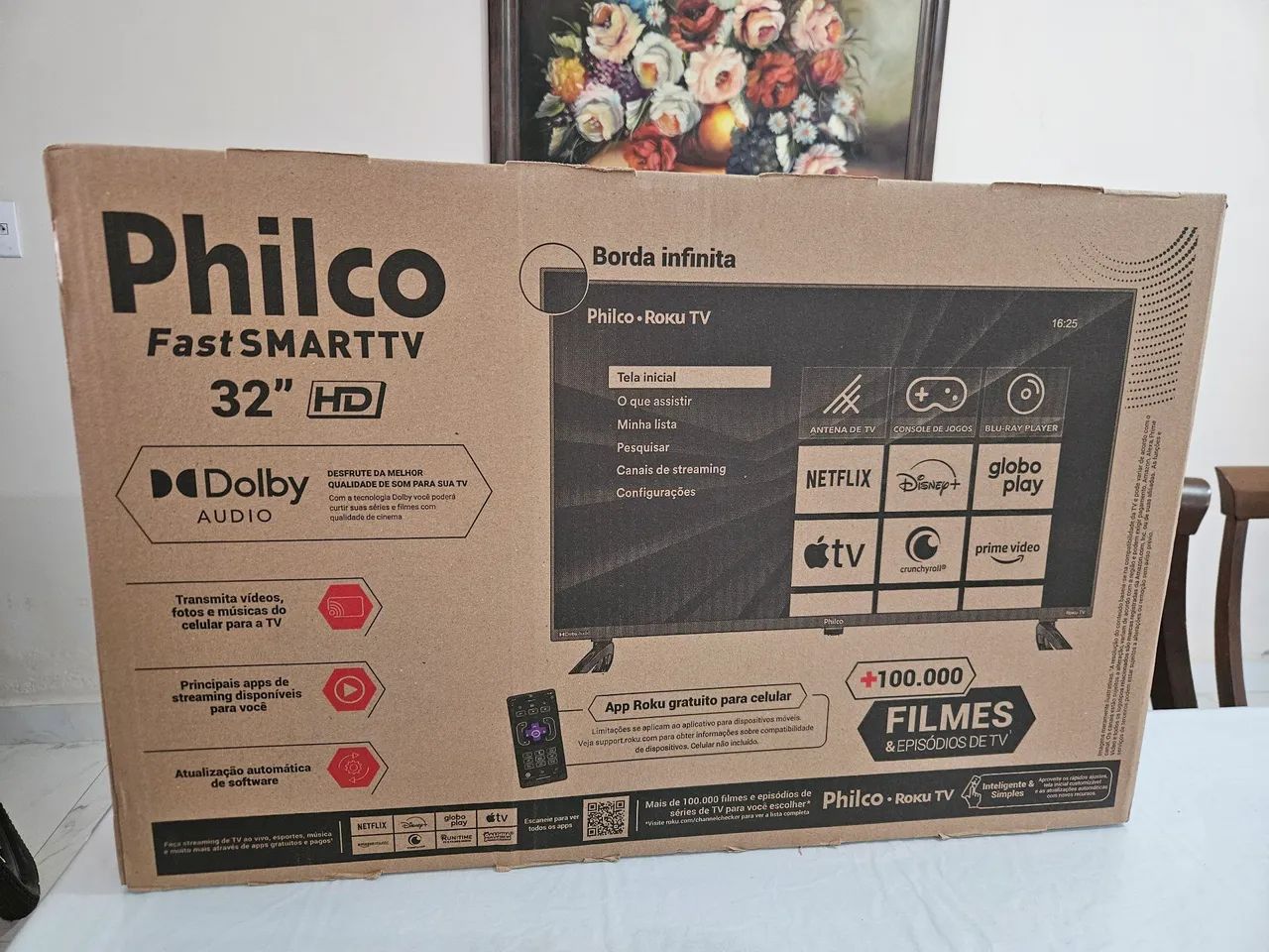 Smart TV 32" Philco Roku TV - Nova Lacrada, Wi-Fi e Dolby Audio