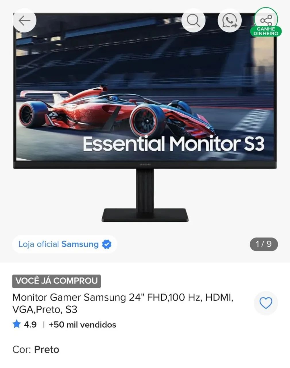 Monitor Gamer Samsung Essential s3 - Foto 5