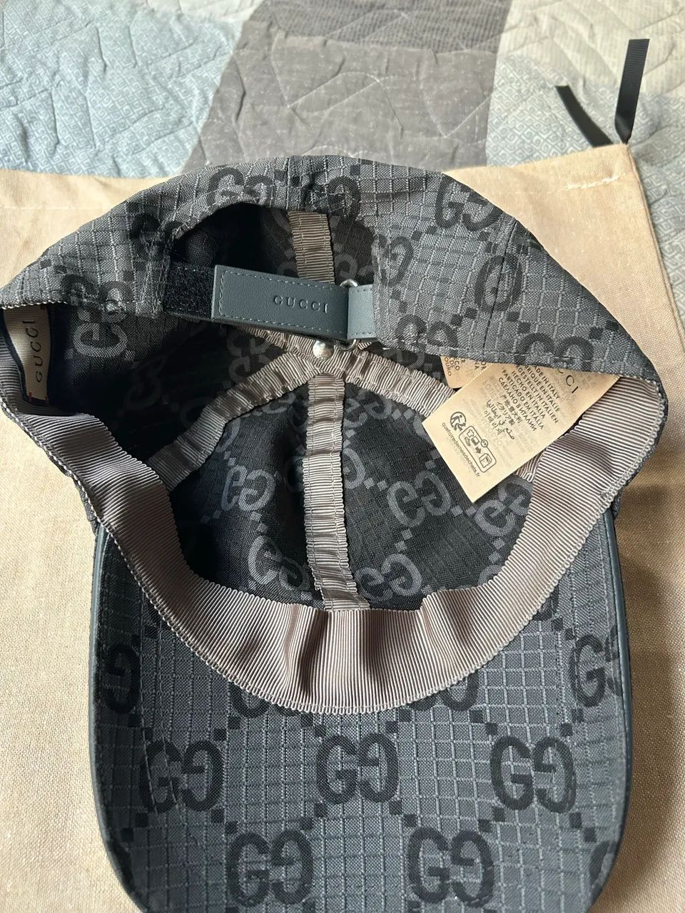 boné gucci ripstop cinza - Foto 3