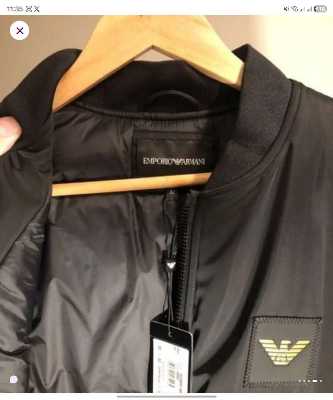 Casaco Jaqueta Empório Armani Preta Dourado Importada - Roupas