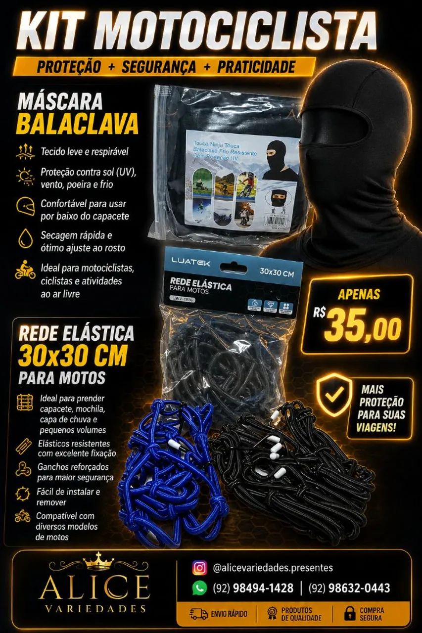 Máscara Balaclava + rede para capacete 