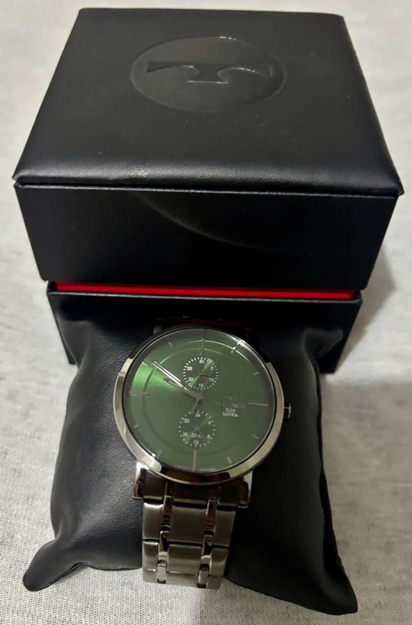 Relógio Technos Slim Safira Masculino - Verde - Foto 2