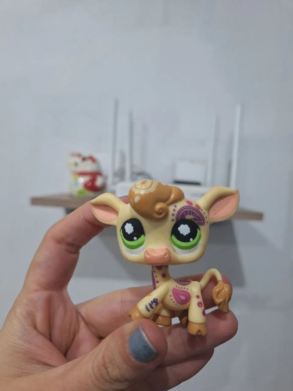 Miniatura boneco Littlestpet shop Vaca estampada rara LLPS 