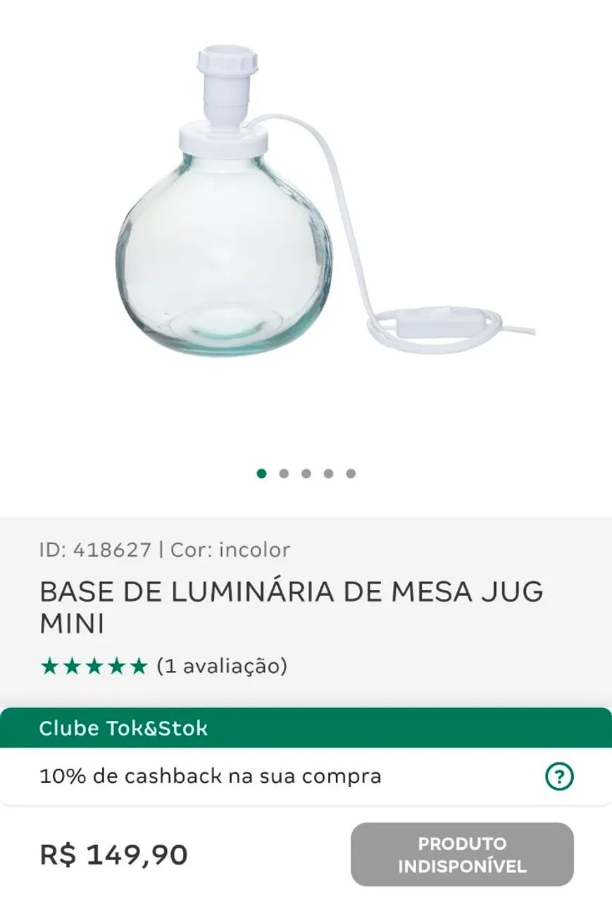 PAR BASE DE LUMINÁRIA DE MESA JUG MINI - Foto 5
