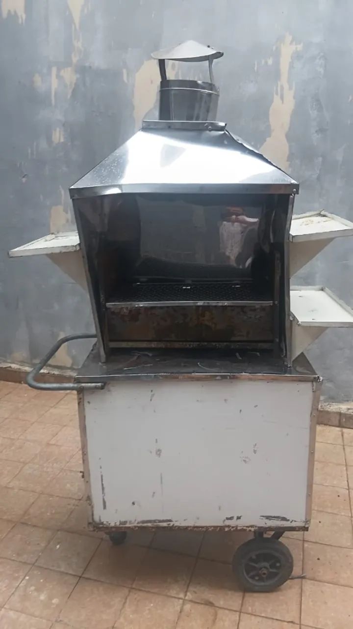 Carrinho de espetinho de churrasco portaril
