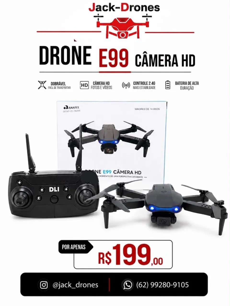 Drone E99 Câmera HD