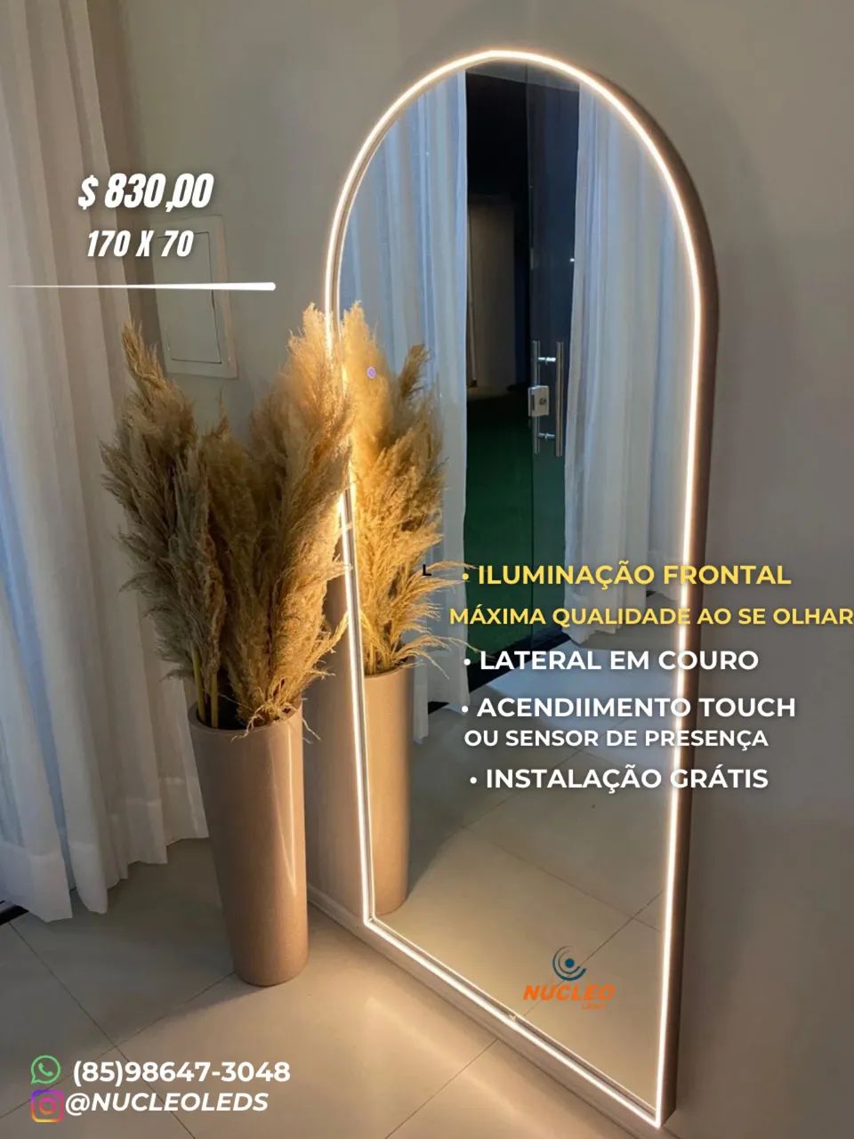 Espelho com led orgânico ( nosso queridinho) - Foto 4