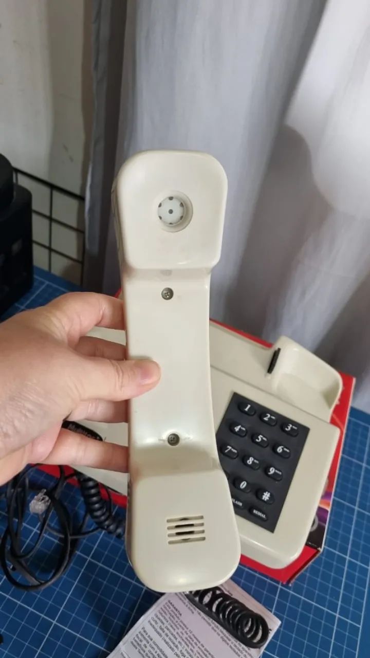 Telefone antigo Multitoc bege completo - Foto 3