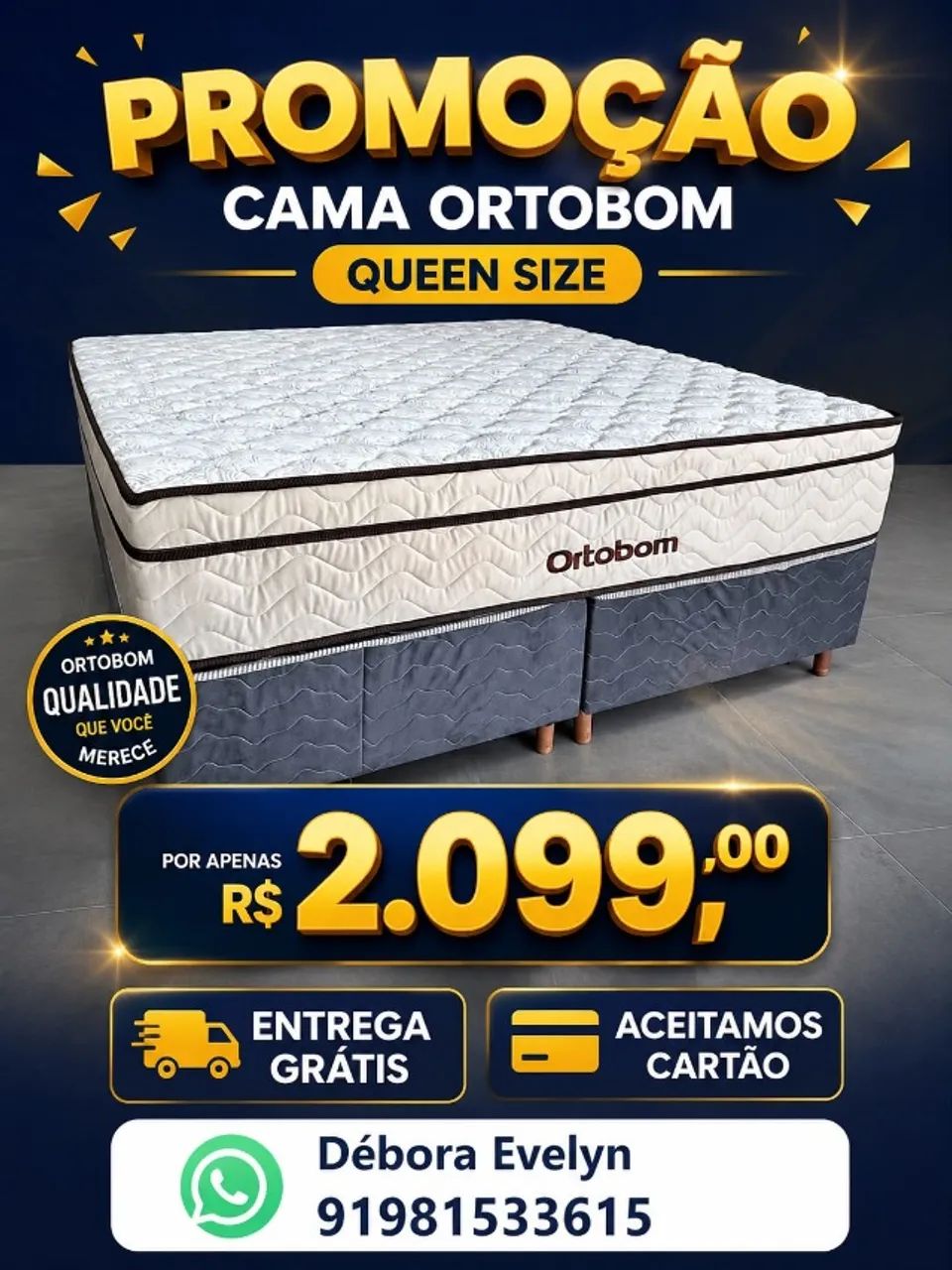 cama queen da ortobom super oferta 