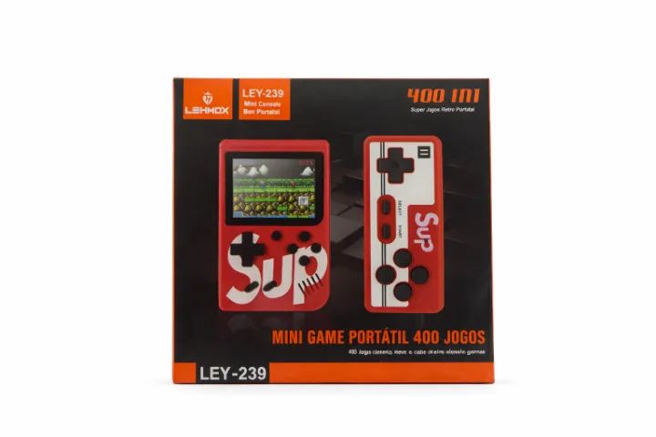 LEY-239 Mini Game 400 em 1 - Console Portátil Retrô - Consoles de