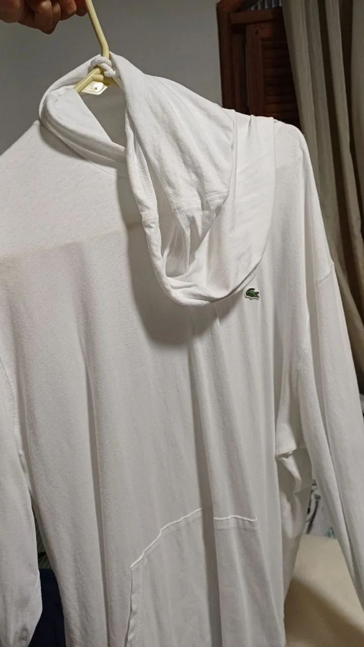 Casaco Lacoste original branco com capuz  - Foto 3