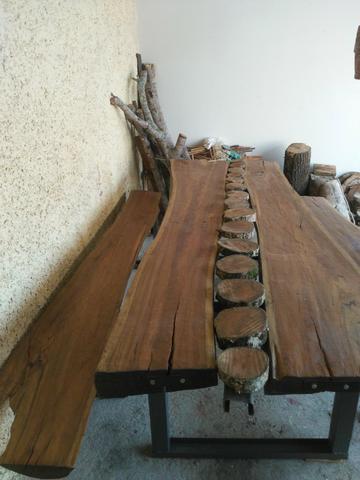 Mesa rústica de pranchao - Foto 3