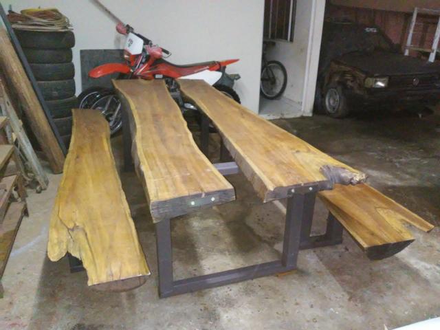 Mesa rústica de pranchao - Foto 4