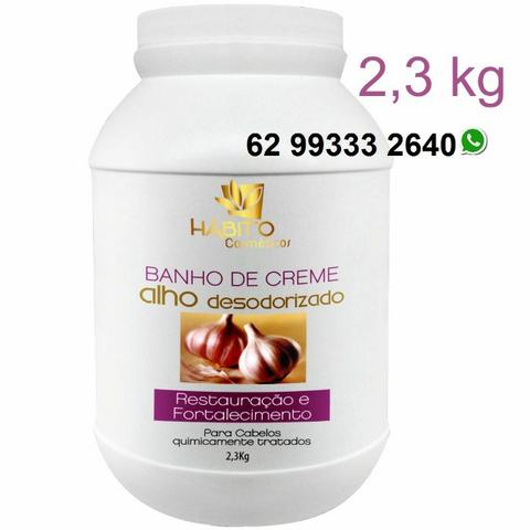 2 Pote Banho de Creme Alho Desodorizado 2,3 Kg Hábito Cosméticos Hidratação Lavatório