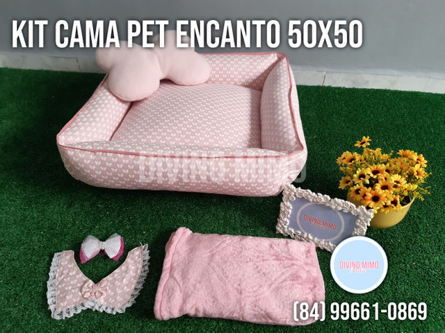Kit cama pet "Encanto" Divino Mimo 100% algodão