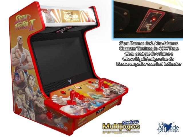 Arcade Bartop Fliperama Multijogos Retro Tema: Street Fighter ll com 7050 jogos Tela: 22" - Foto 2