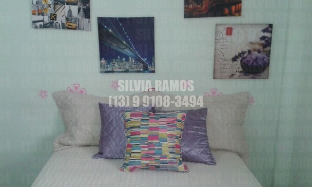 Temporada-sala living aconchegante-Nova Ponta da Praia com Aquário de Santos - Foto 9