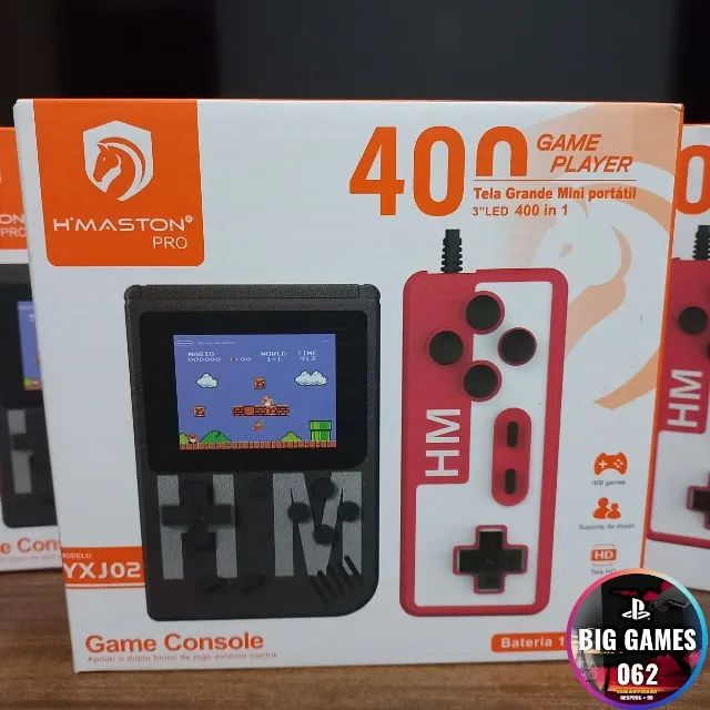 Mini Vídeo Game Clássico 400 Jogos Mini 2 Player Com Controle