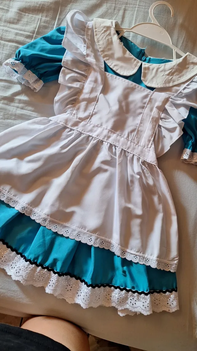 Vestido Cinderela Princesa Azul para Mulher, Fato de Alice no País das  Maravilhas, vestido adulto, mais