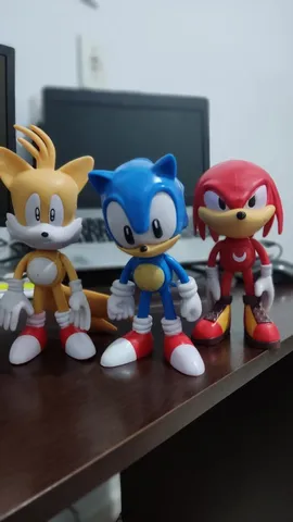 Boneco Action Figure Sonic Hedgehog Knuckles Tails C/caixa