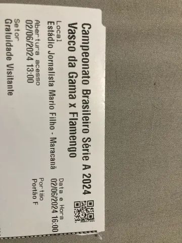Ingresso Flamengo 6 x 1 Vasco Recordação