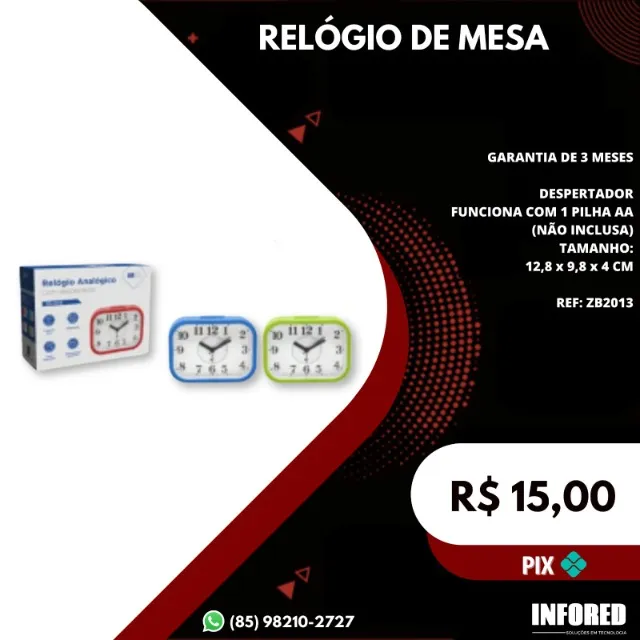 Relógio de mesa ZB2013