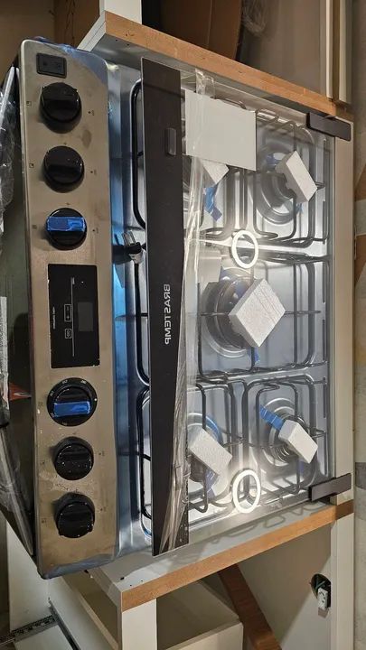 Fogão 5 Bocas de Embutir Brastemp BYS5PCR Cor Inox Bivolt - Foto 3