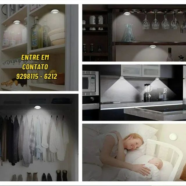 Kit 3 luminárias Led-Spot sem fio com controle remoto-Entregas 9h as 22h - Foto 3