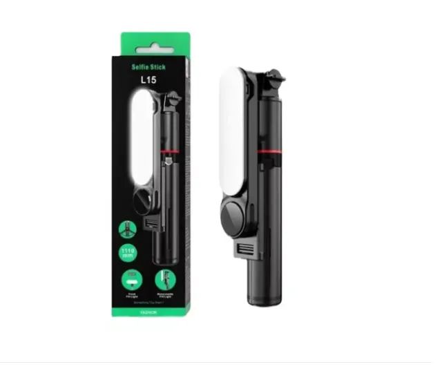  Mini Tripé Selfie Vara Dobrável Foto Sem Fio Bluetooth com Led - Foto 6