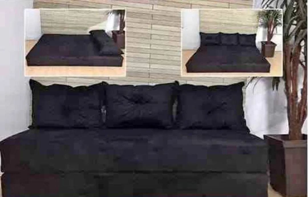 Sofá-cama Anita  3 lugares preto ! Pronta Entrega!