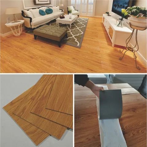 Piso Vinilico Europeu Autocolante em régua Madeira Freijó 1 m2 - Foto 4