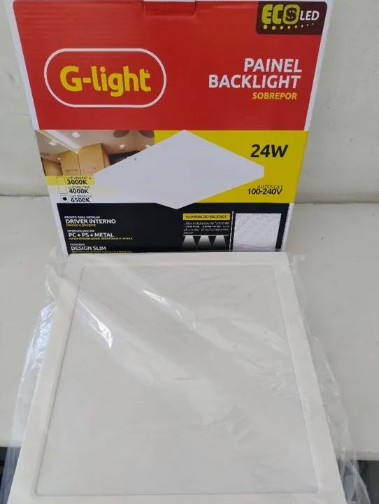 Painel Back light 24w retangular sobrepor kit c/03unids - Foto 2