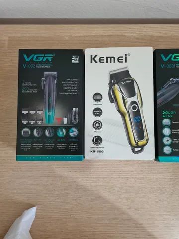 Máquina de Cortar Cabelo Profissional Sem Fio Kemei Turbo Display Digital 2 Velocidades - Foto 3