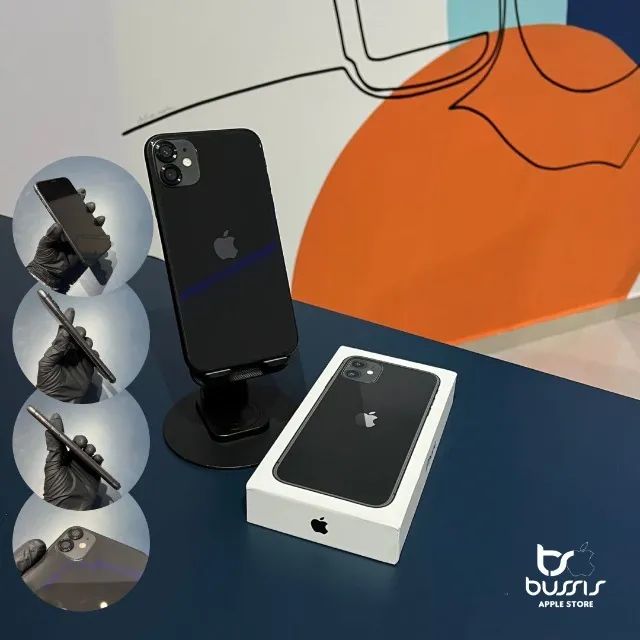 iPhone 11 ブラック Celular iPhone 11 Apple 64GB Tela 6,1” 12MP