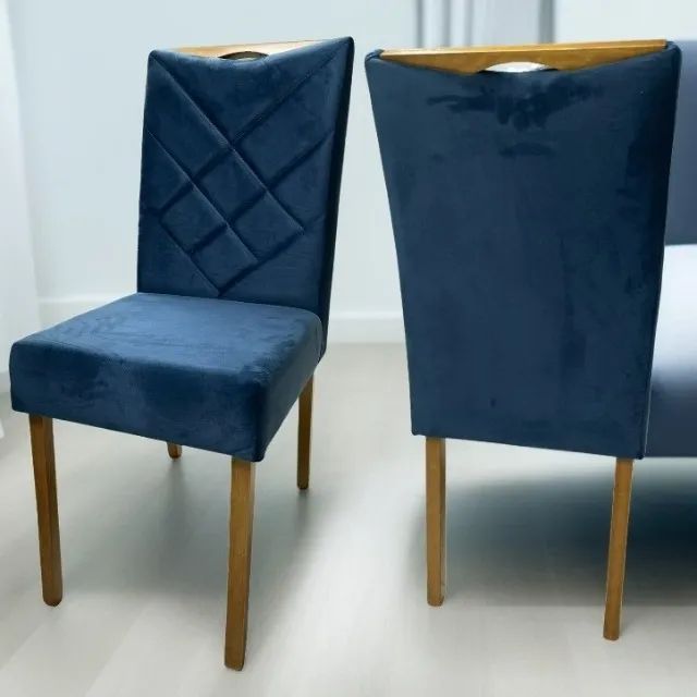 Pronta entrega!! Kit 2 Cadeiras Malu Nature Azul 